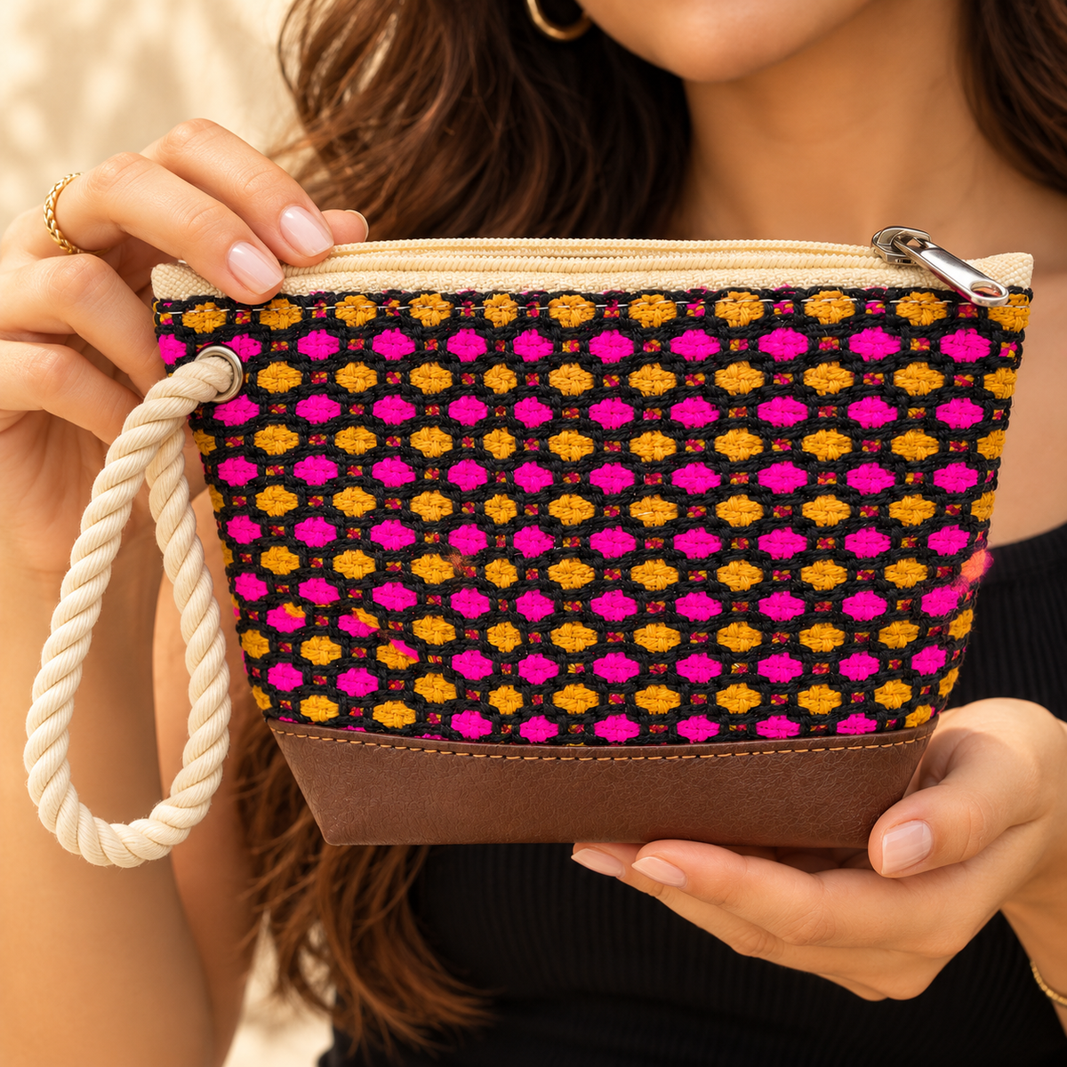 Handcrafted Wristlet Coin Pouch for Women
