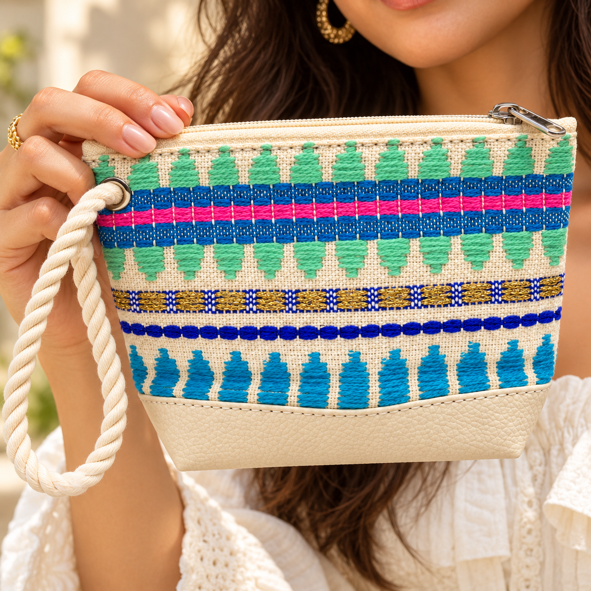 Handcrafted Wristlet Coin Pouch for Women