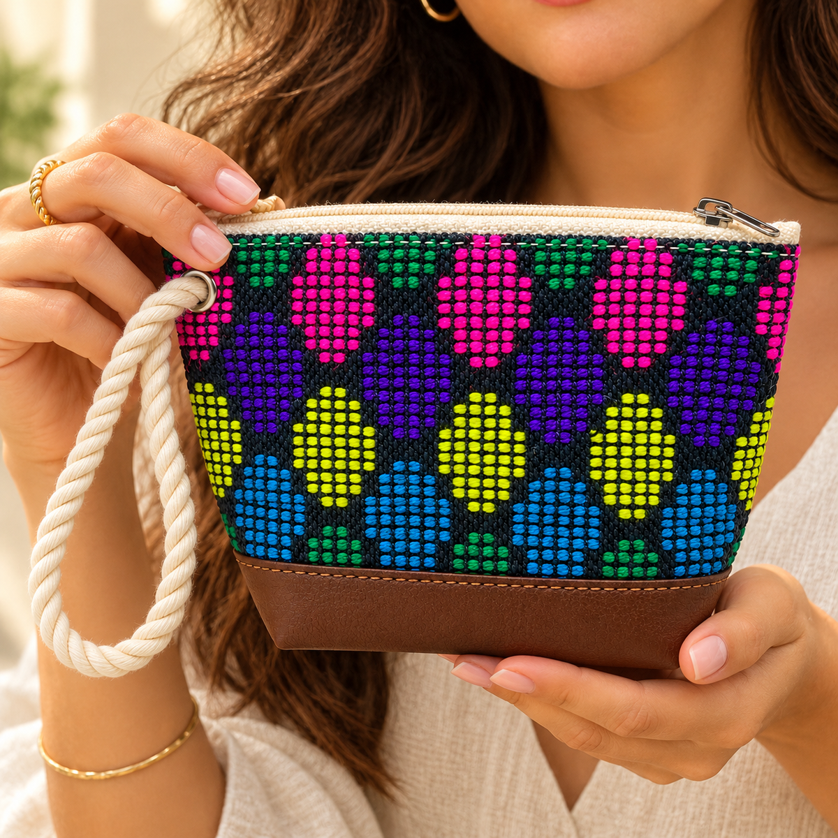 Handcrafted Wristlet Coin Pouch for Women