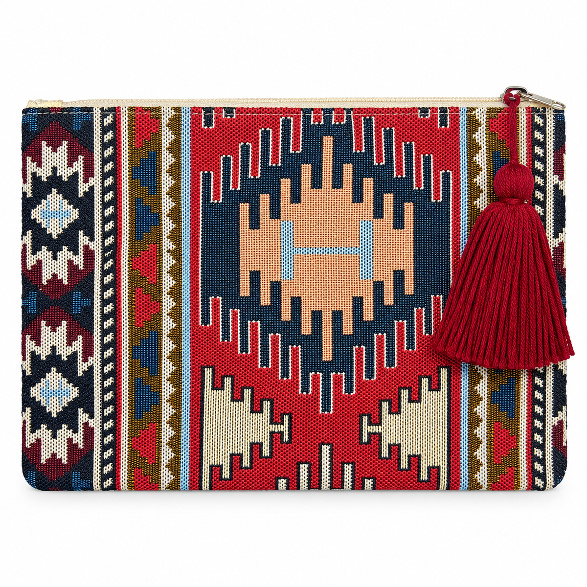 Handcrafted Zip Pouch with Tassel