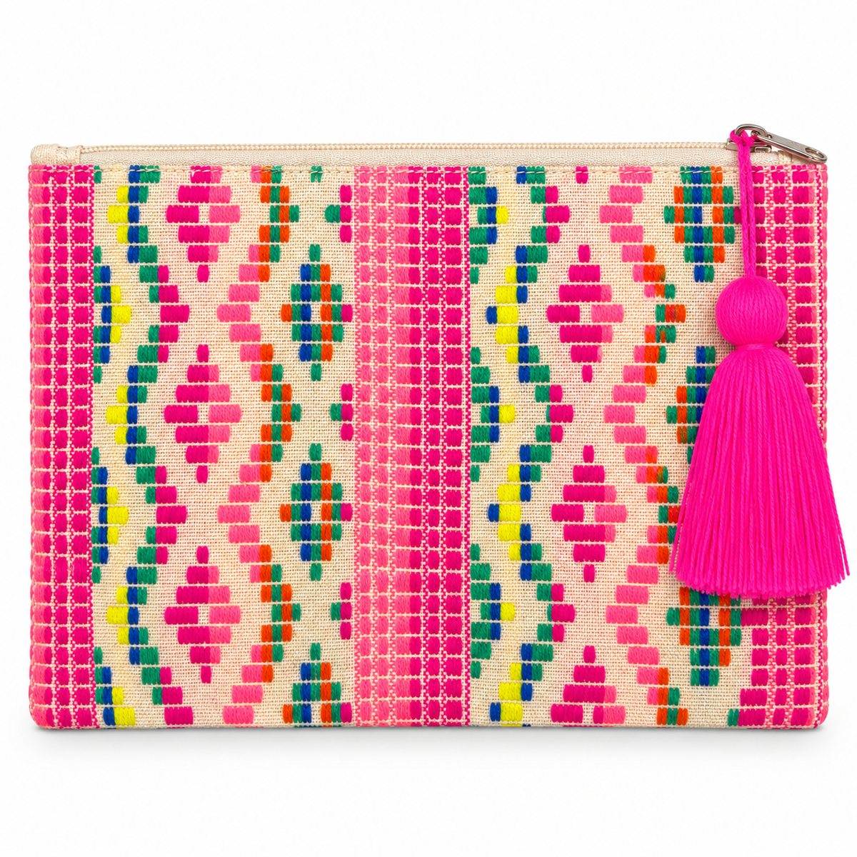 Handcrafted Zip Pouch with Tassel