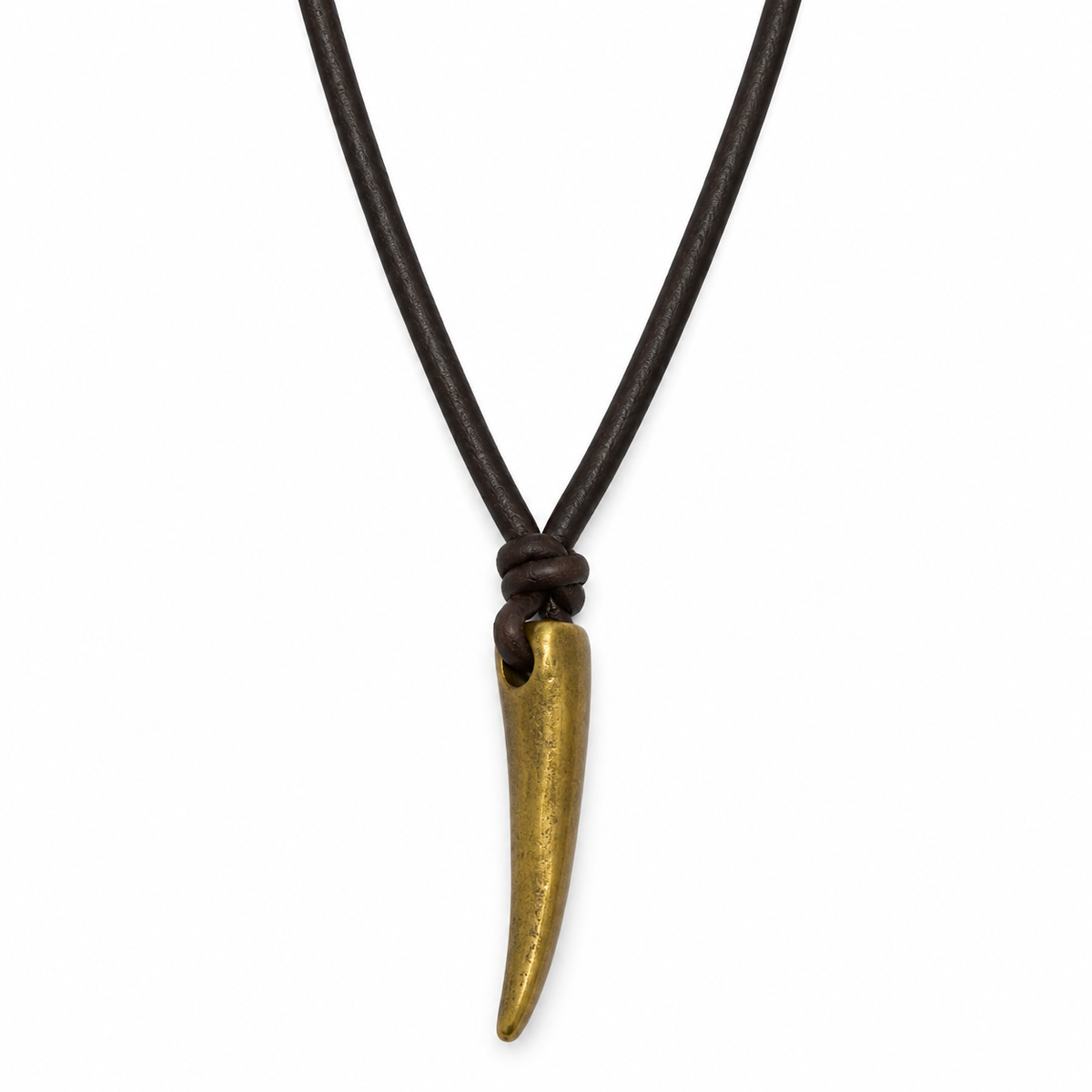 Horn Pendant Leather Necklace for Men