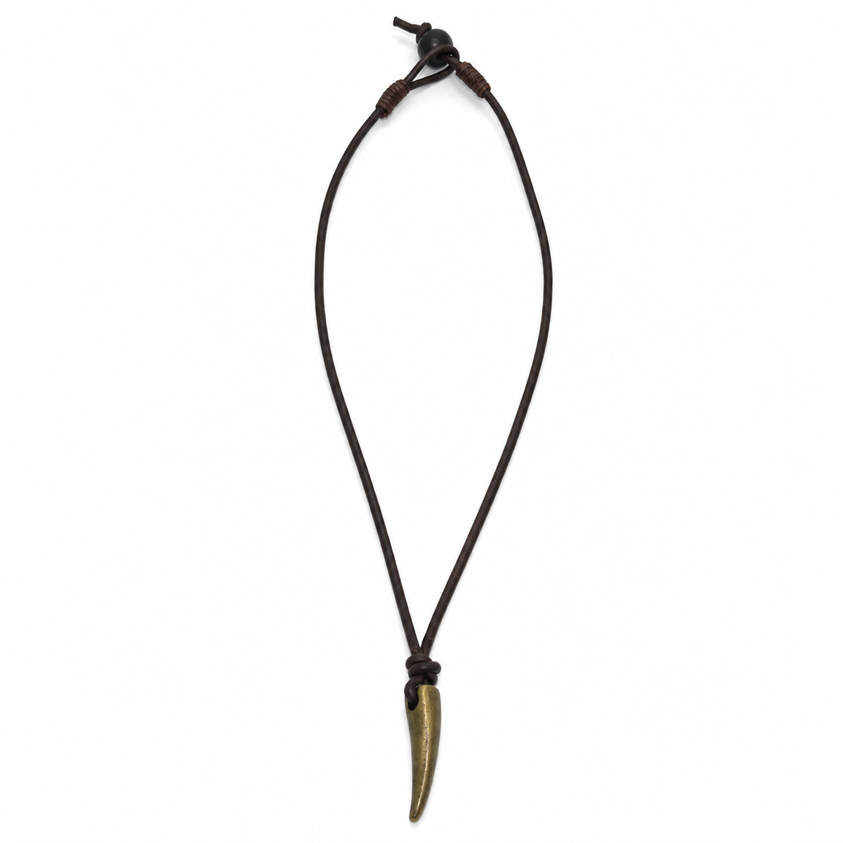 Horn Pendant Leather Necklace for Men