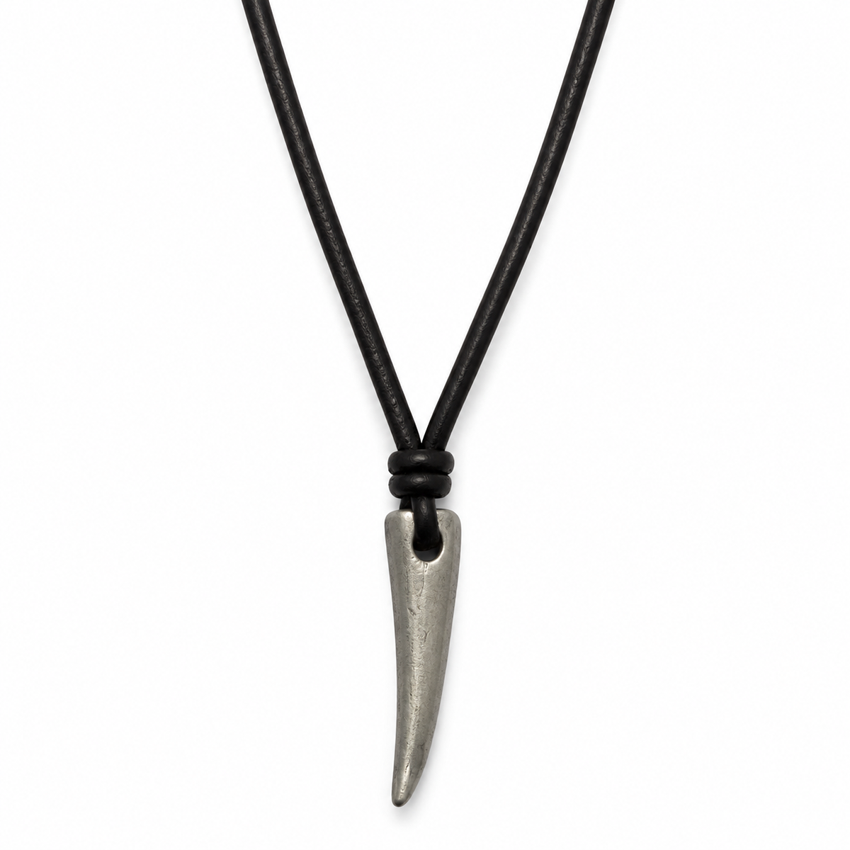 Horn Pendant Leather Necklace for Men