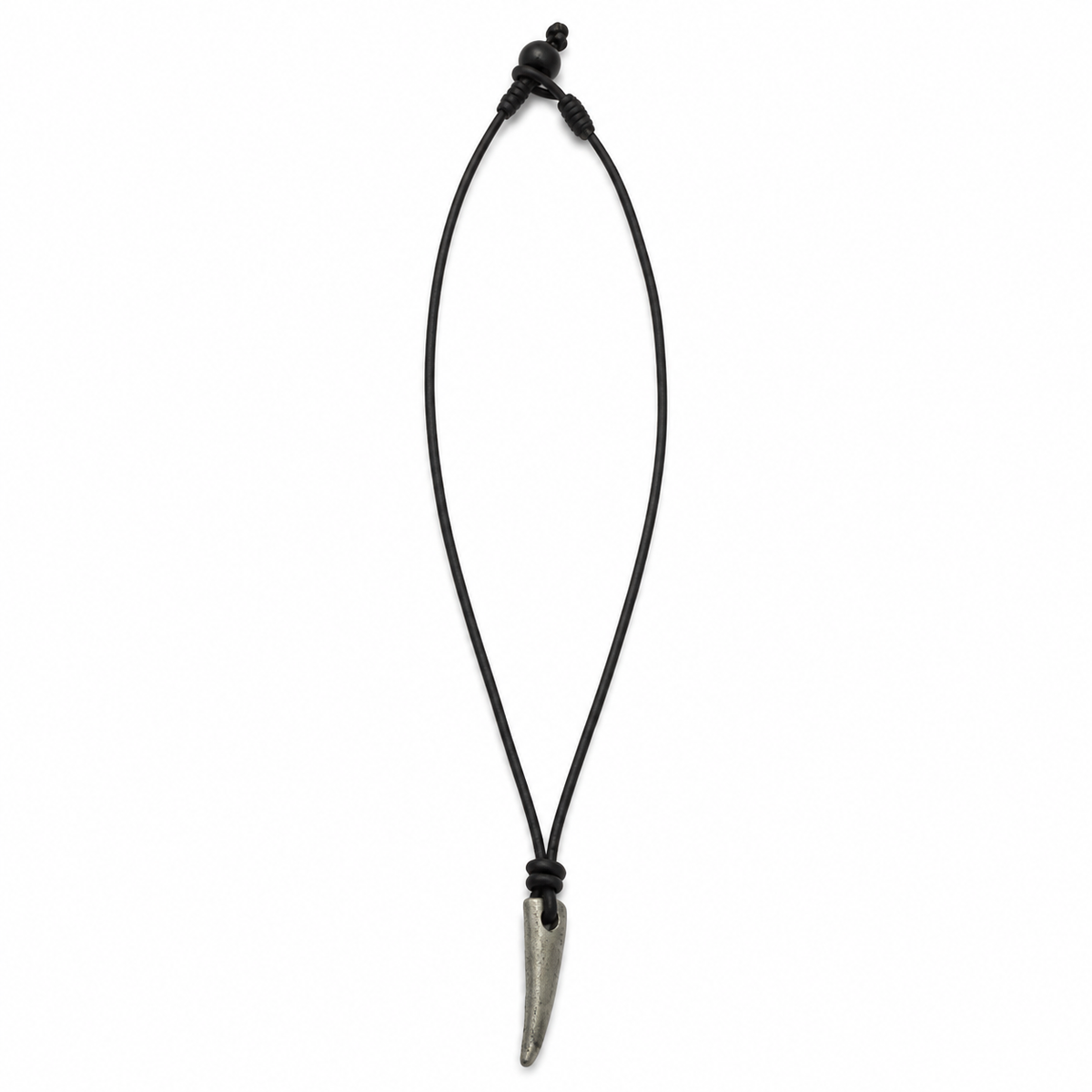 Horn Pendant Leather Necklace for Men