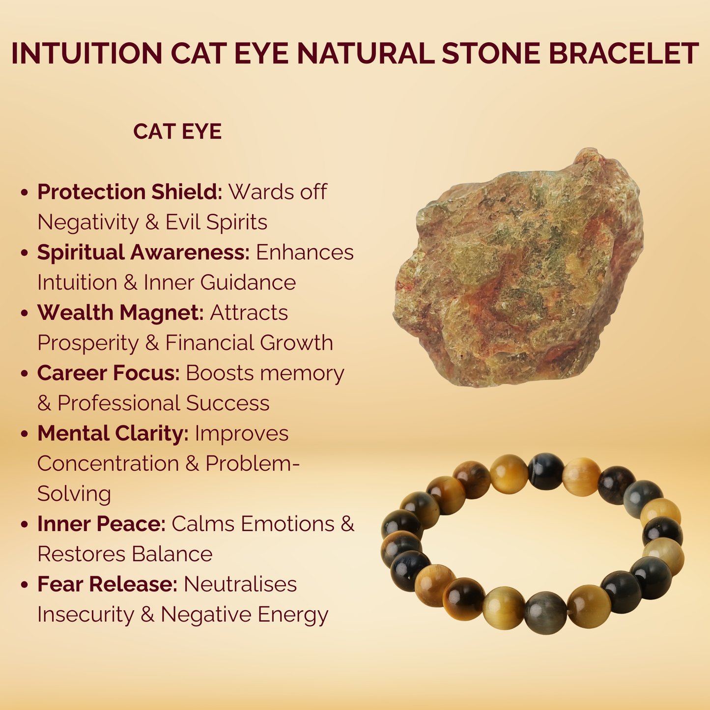 Intuition Cat Eye Natural Stone Bracelet