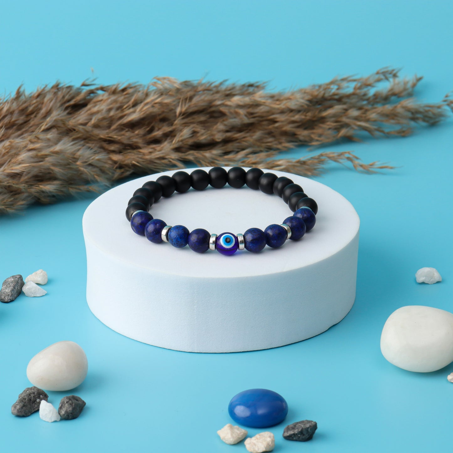 Lapis Lazuli Evil Eye Natural Stone Bracelet