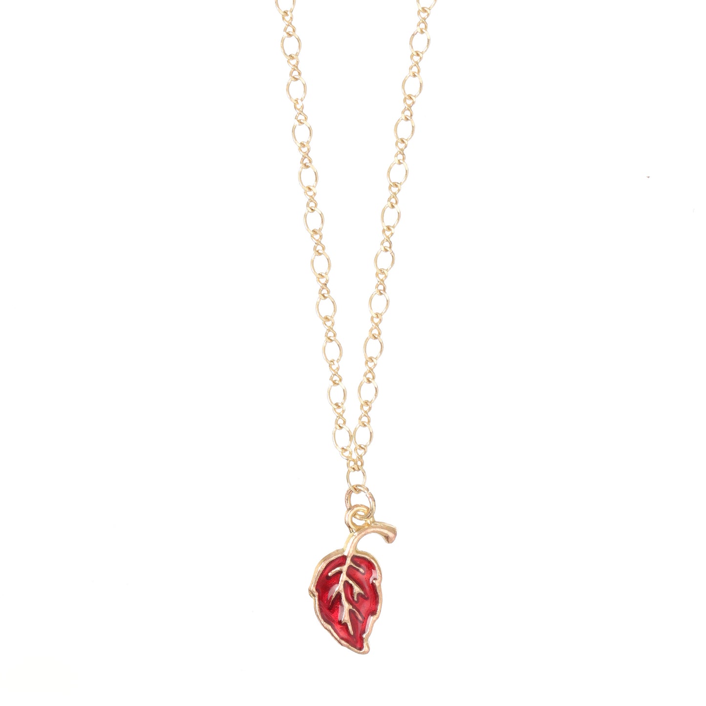 Leaf Charm Gold Choker Necklace