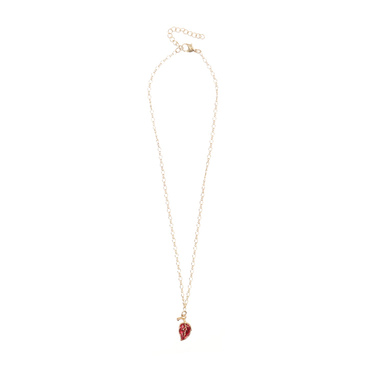 Leaf Charm Gold Choker Necklace