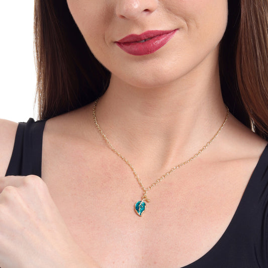 Leaf Charm Gold Choker Necklace