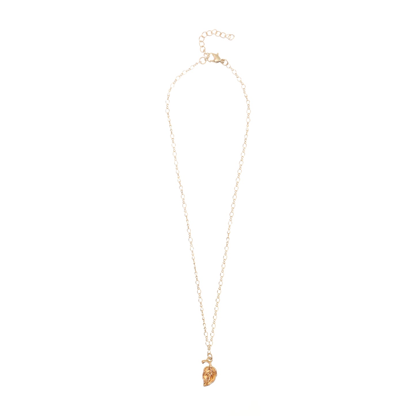 Leaf Charm Gold Choker Necklace