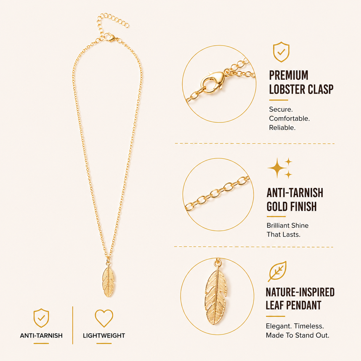 Leaf Pendant Choker Necklace