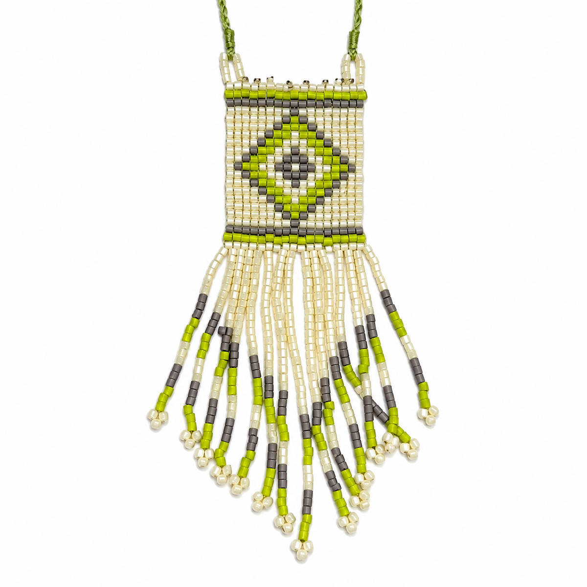 Long Beaded Fringe Necklace for Women