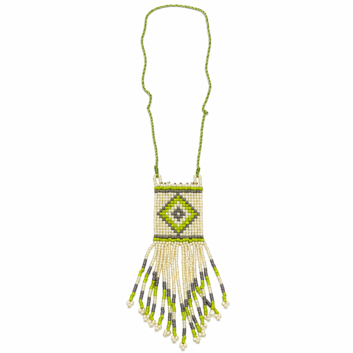 Long Beaded Fringe Necklace for Women
