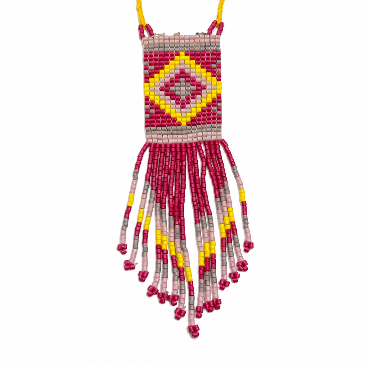 Long Beaded Fringe Necklace for Women