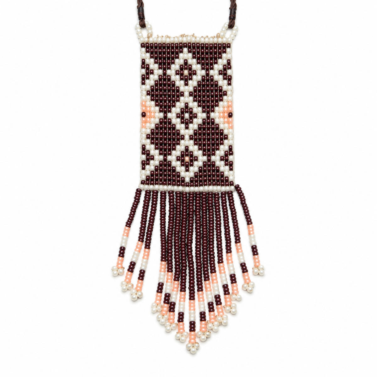 Long Beaded Fringe Necklace for Women