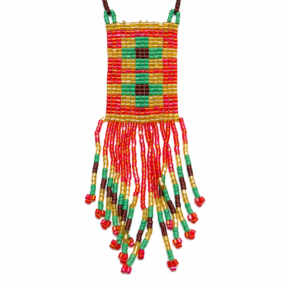 Long Beaded Fringe Necklace for Women