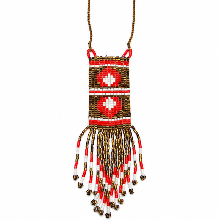 Long Beaded Fringe Necklace for Women