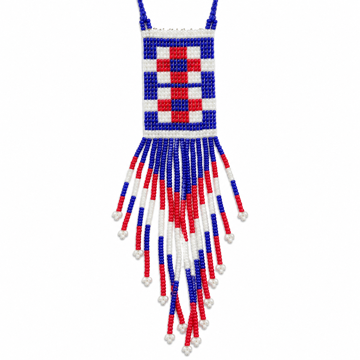 Long Beaded Fringe Necklace for Women