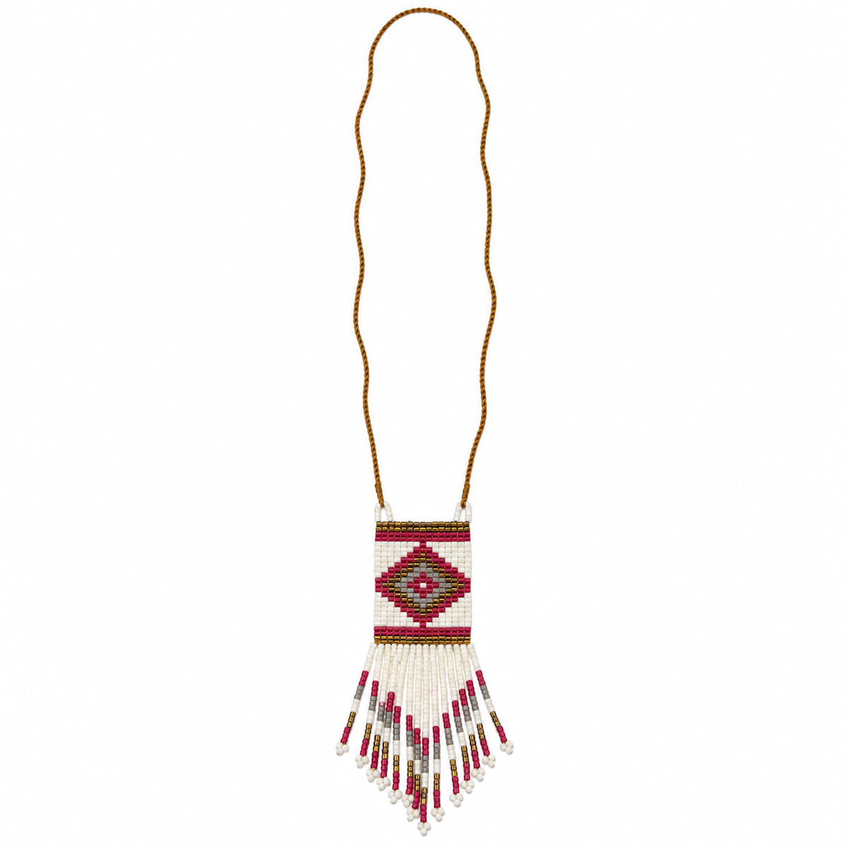 Long Beaded Fringe Necklace for Women