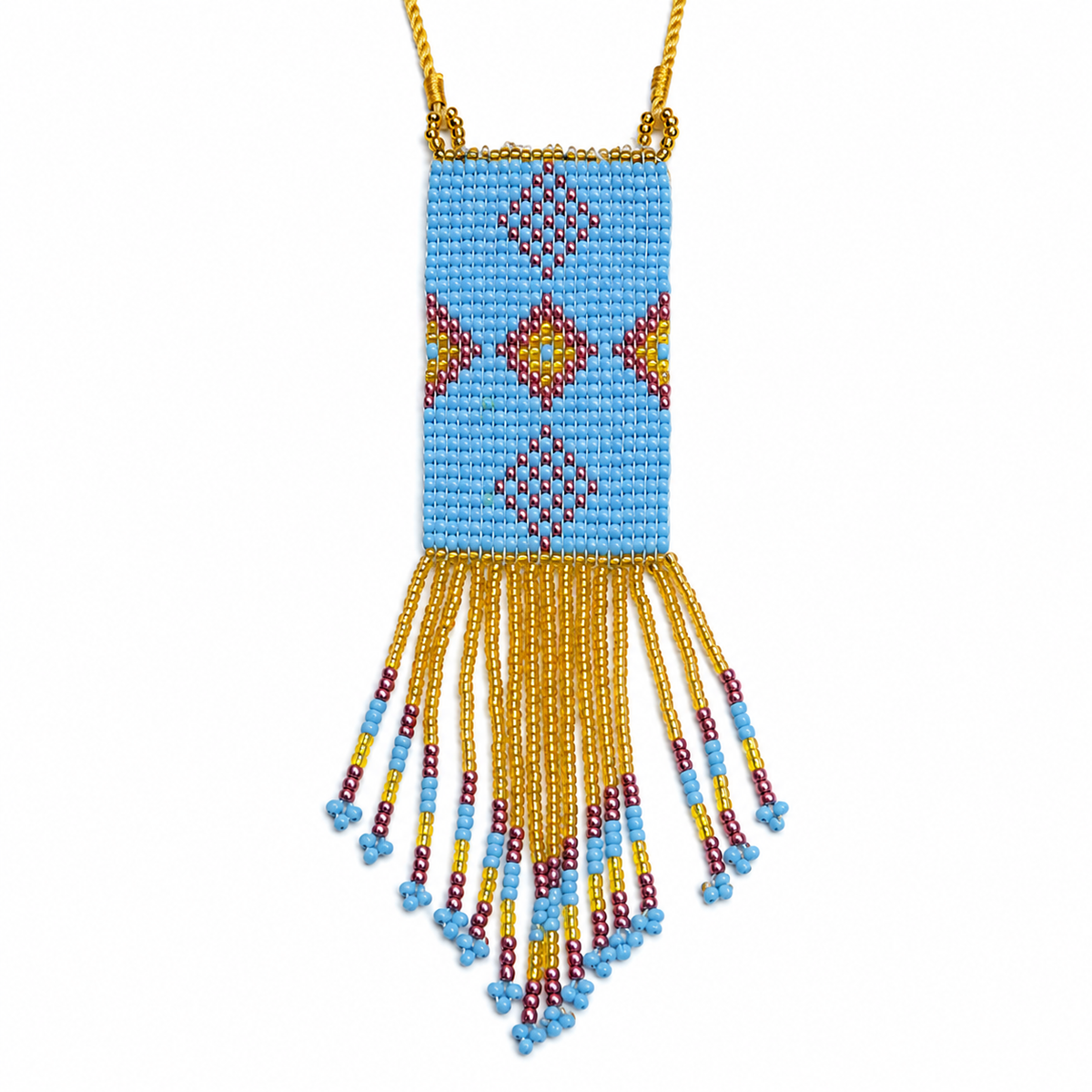 Long Beaded Fringe Necklace for Women