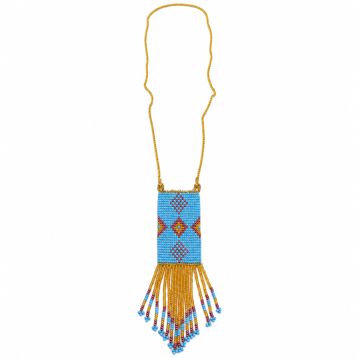 Long Beaded Fringe Necklace for Women