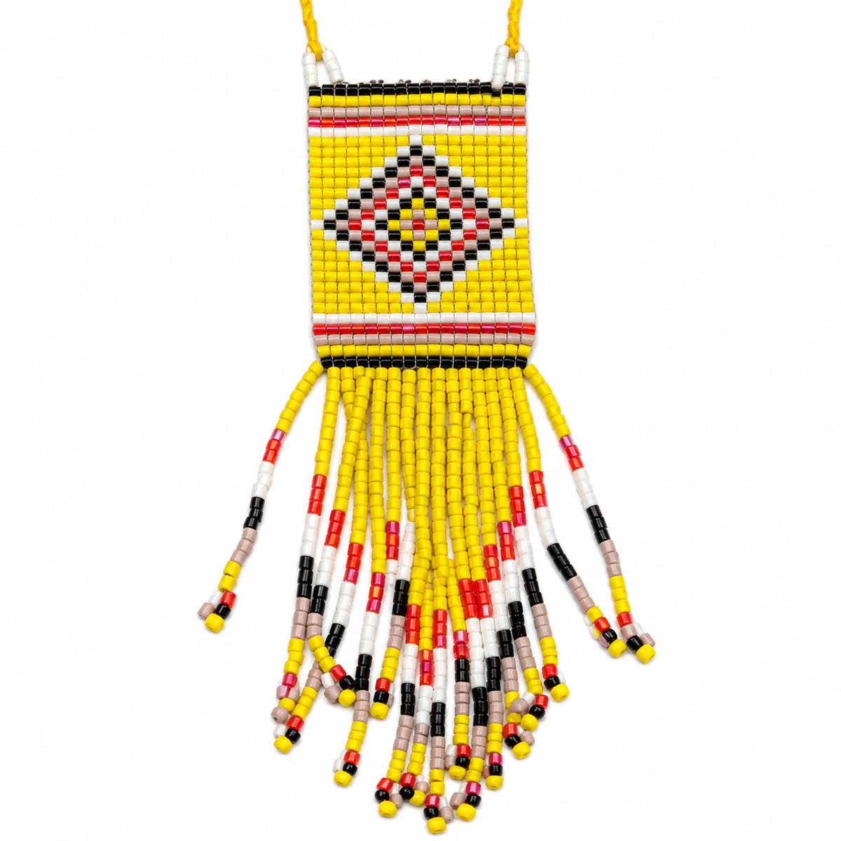 Long Beaded Fringe Necklace for Women