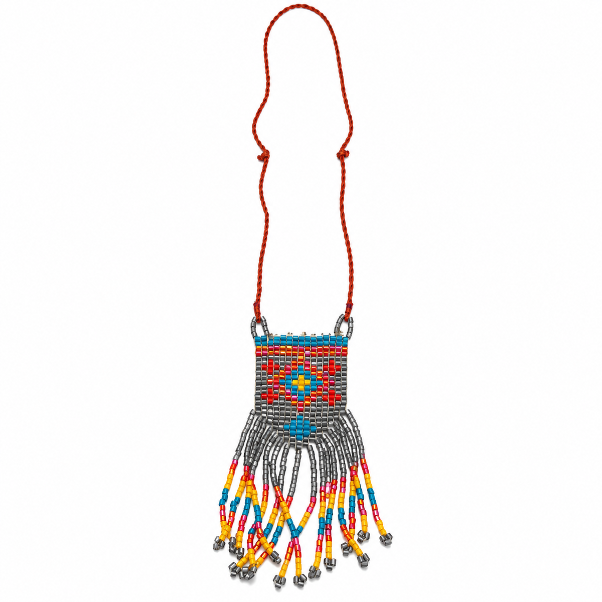 Long Beaded Fringe Necklace for Women