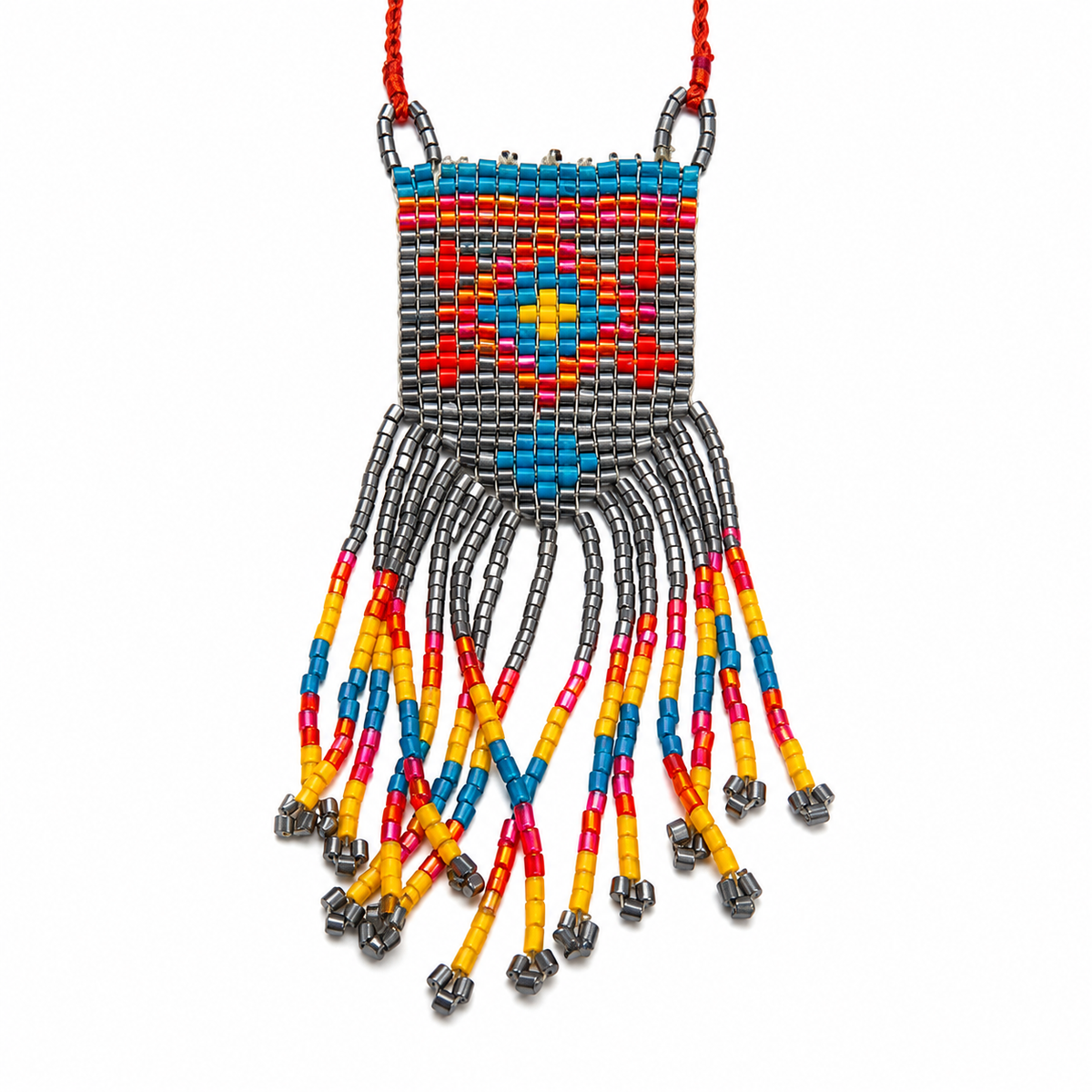 Long Beaded Fringe Necklace for Women