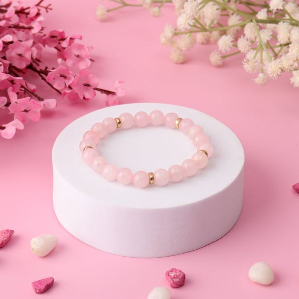 Love Attraction Rose Quartz Natural Stone Bracelet