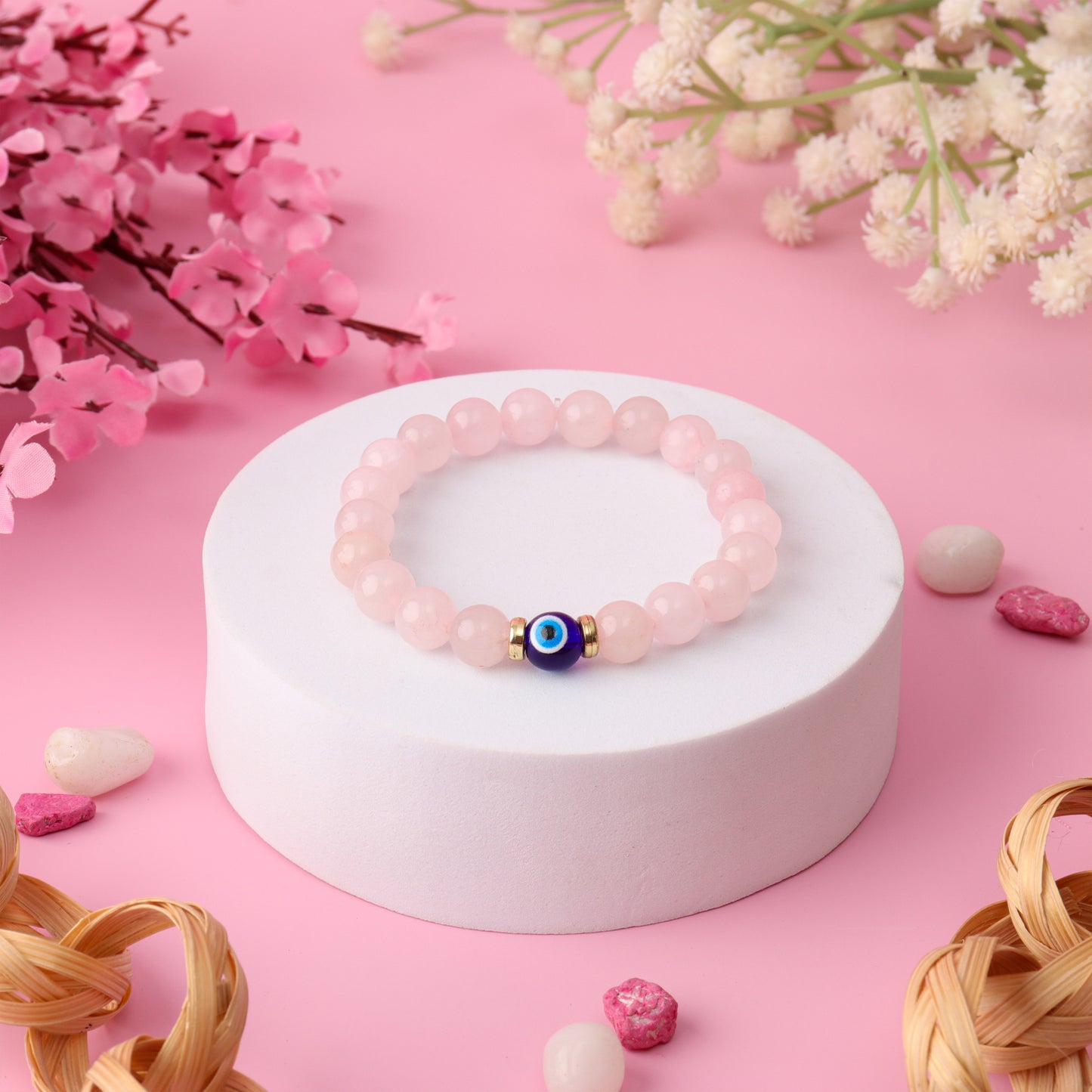 Love Protection Rose Quartz Natural Stone Bracelet