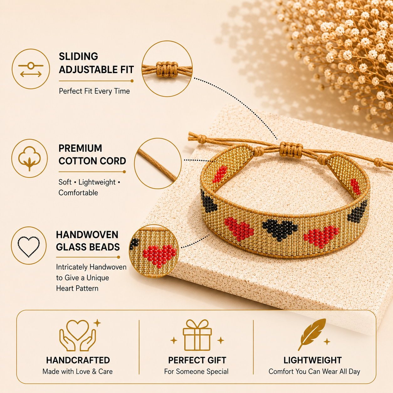 LoveLink Hearts Beaded Bracelet