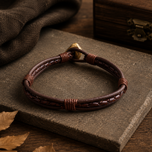 Marbella Men’s Braided Leather Bracelet