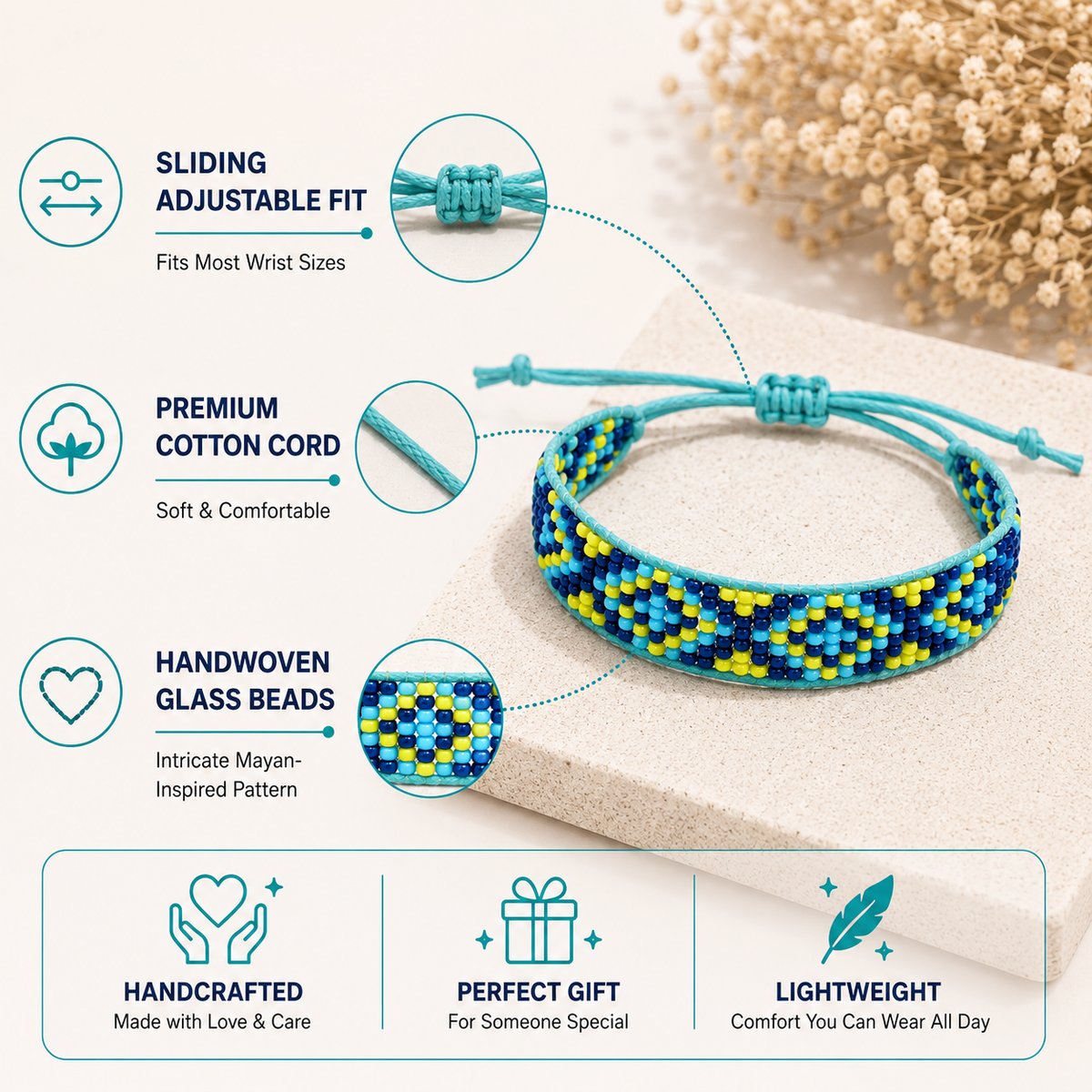Mayan Pattern Beaded Bracelet