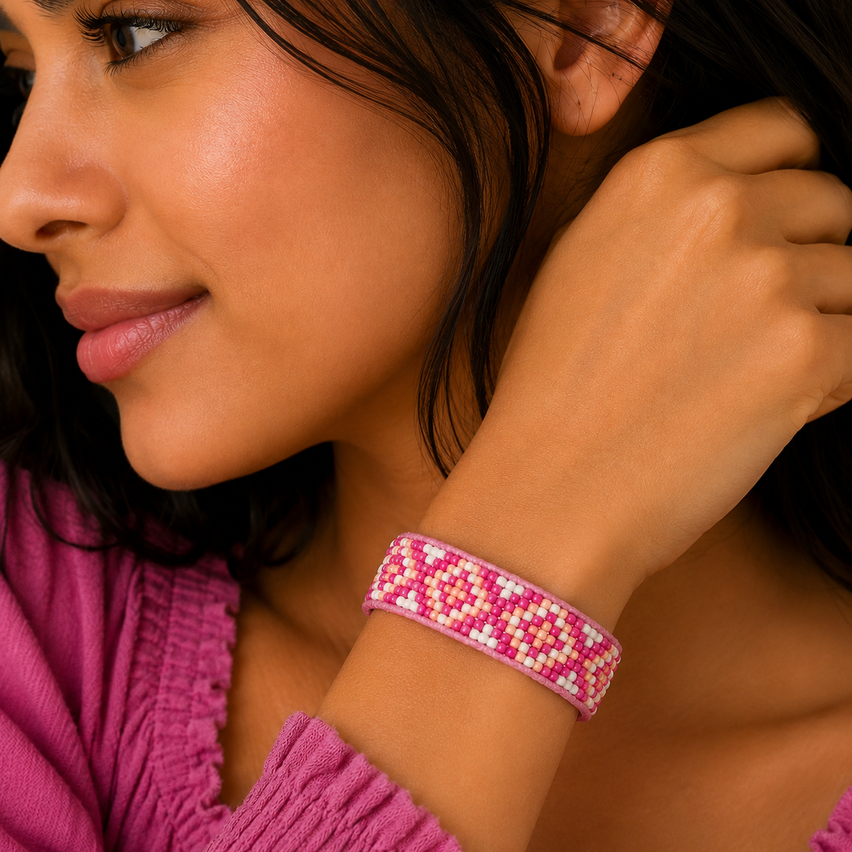 Mayan Pattern Beaded Bracelet