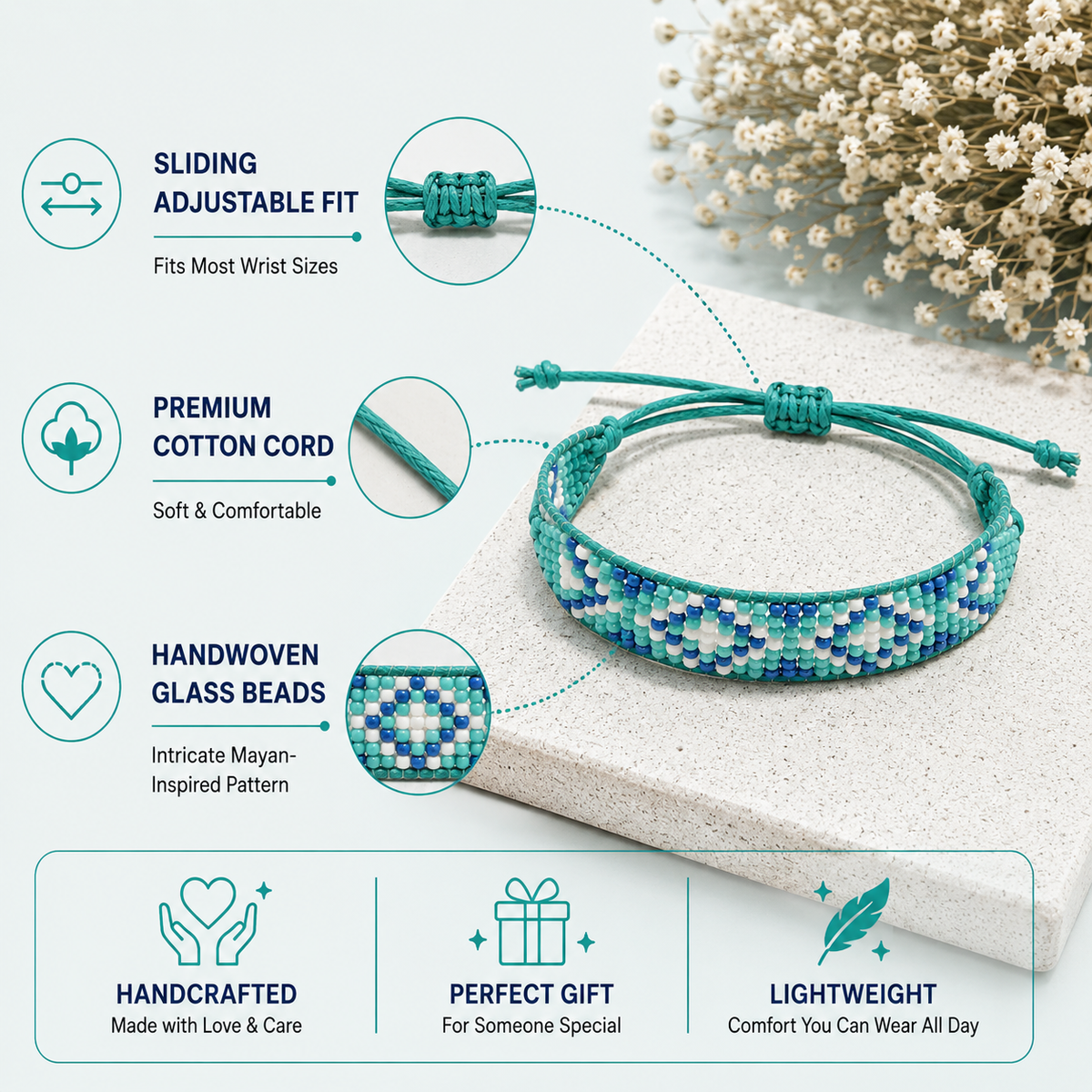 Mayan Pattern Beaded Bracelet