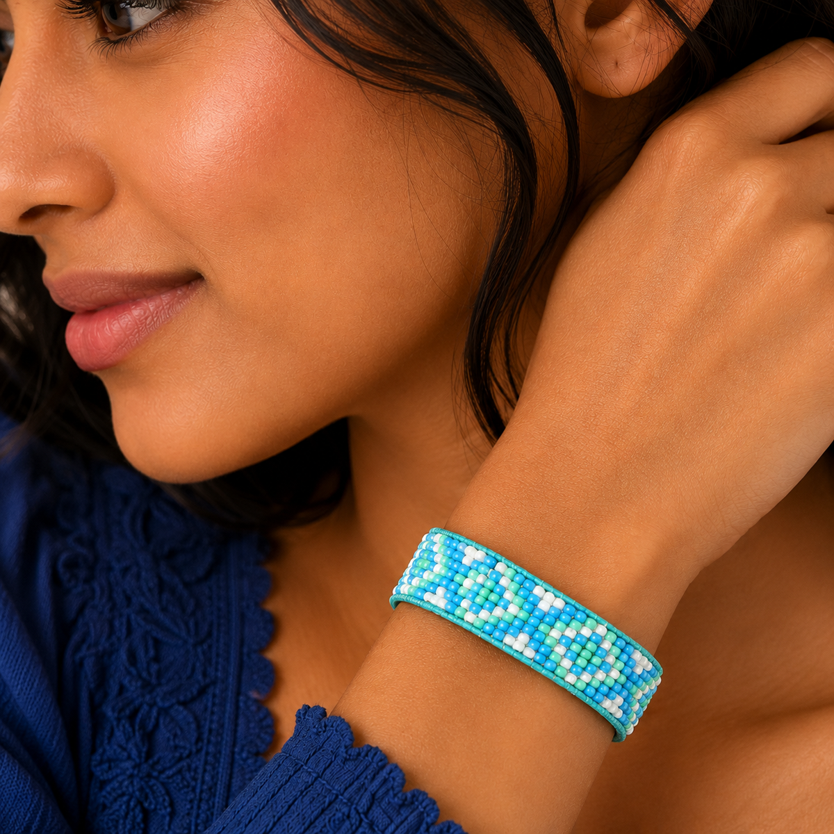 Mayan Pattern Beaded Bracelet