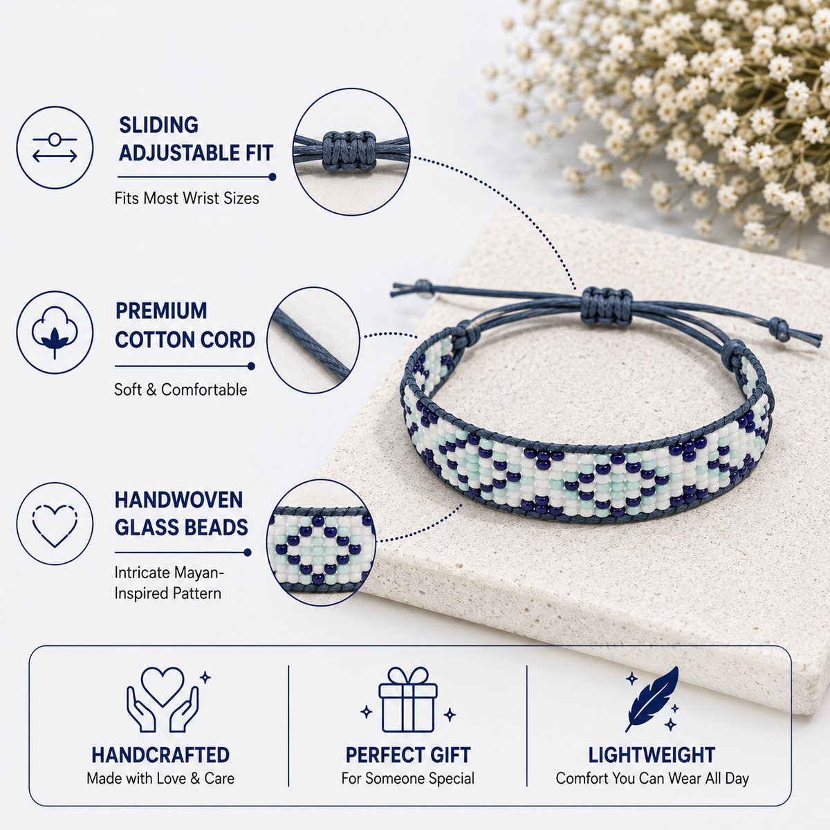 Mayan Pattern Beaded Bracelet