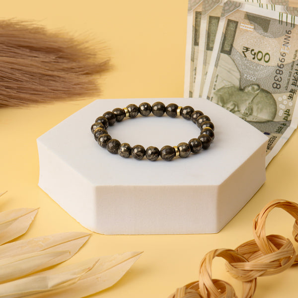 Money Magnet Pyrite Natural Stone Bracelet