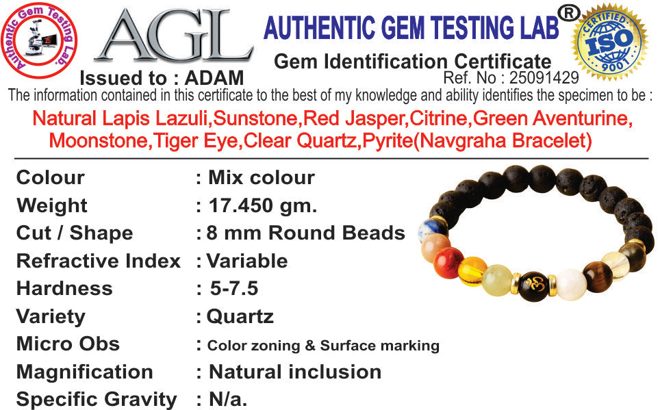 Navgraha Shanti Natural Stone Bracelet