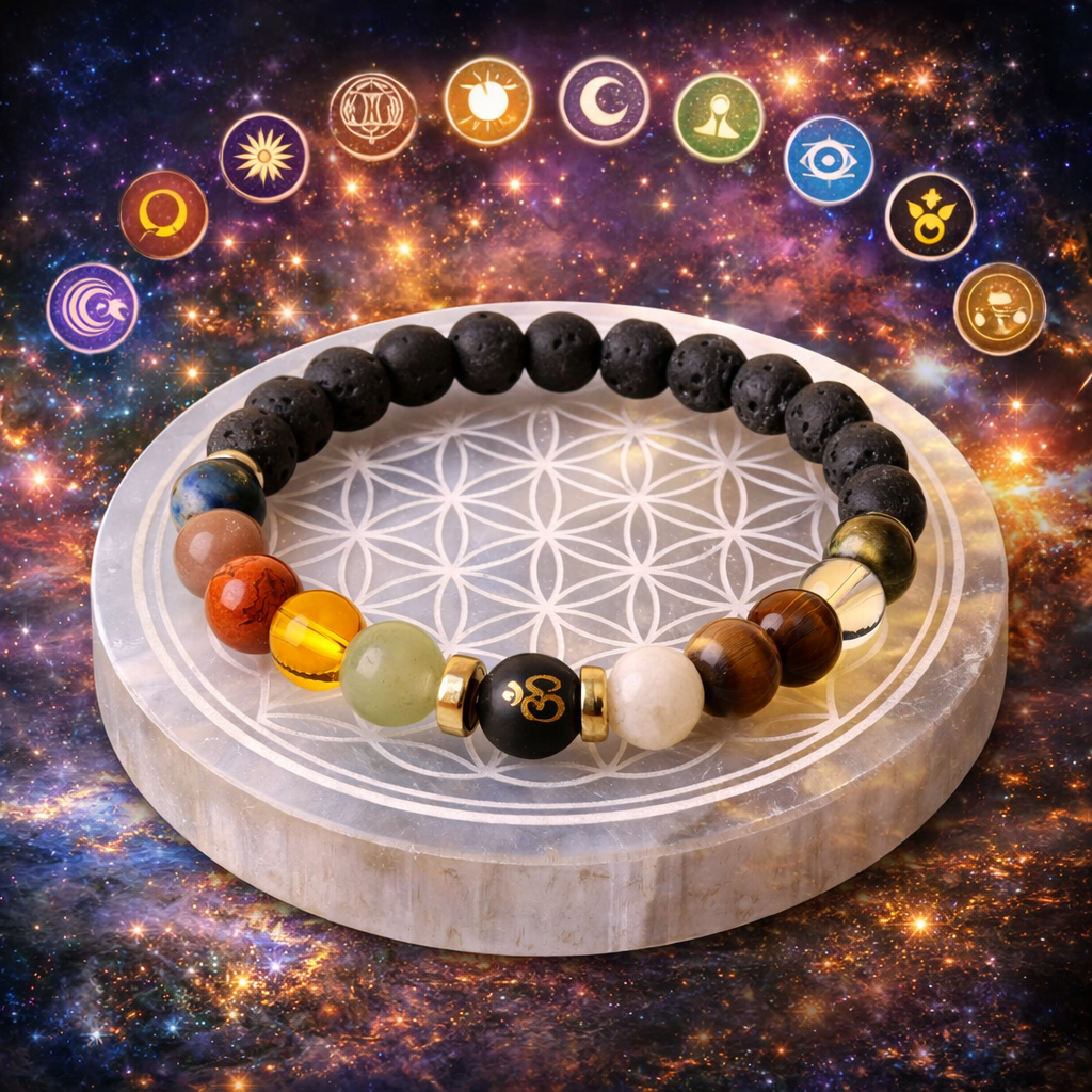 Navgraha Shanti Bracelet with Selenite Plate Combo