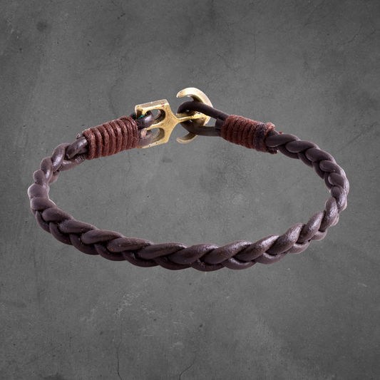 Oslo Men’s Leather Bracelet With Anchor