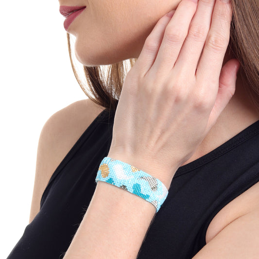 Paisley Pattern Adjustable Beaded Bracelet for Women
