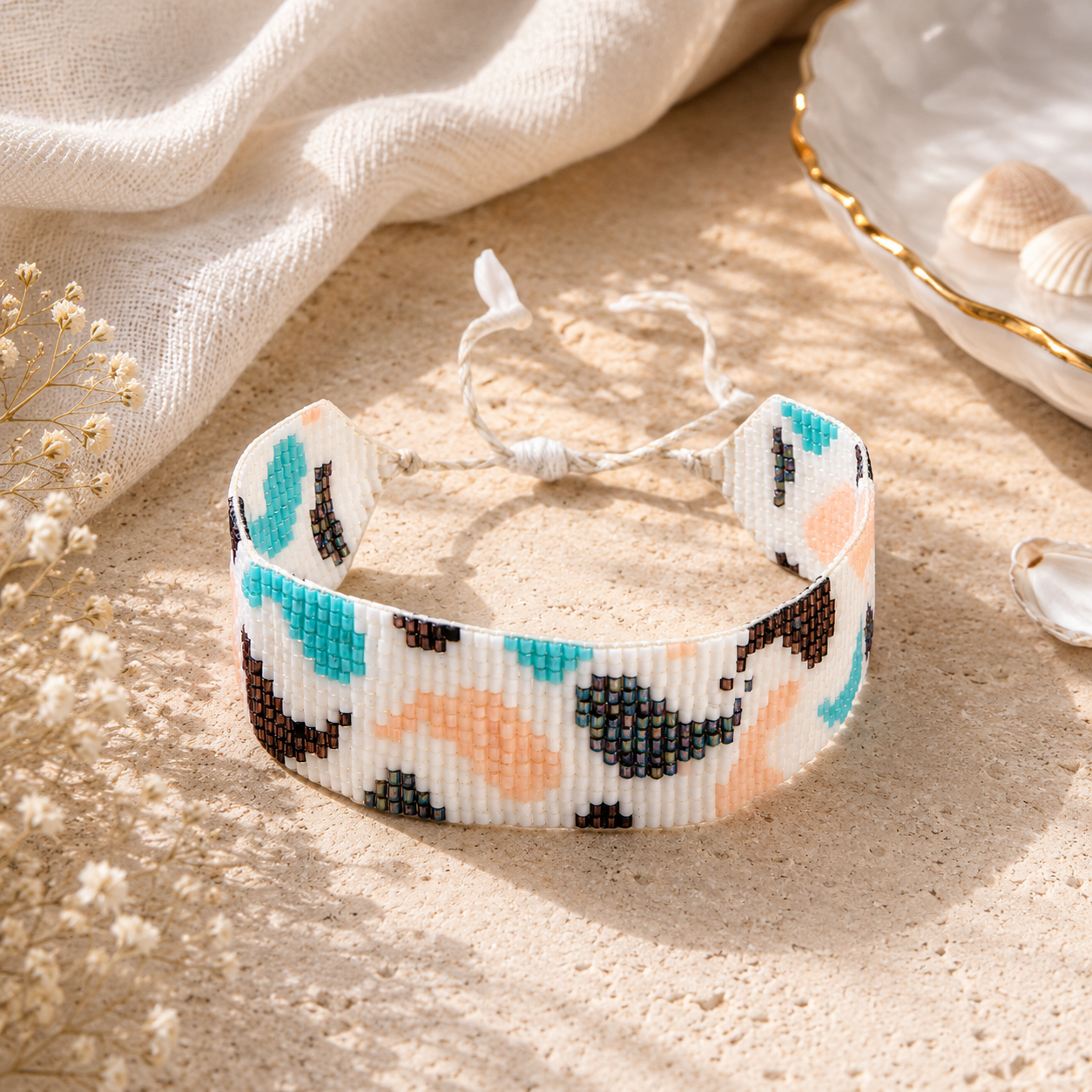 Whale Pattern Adjustable Beaded Bracelet for Women