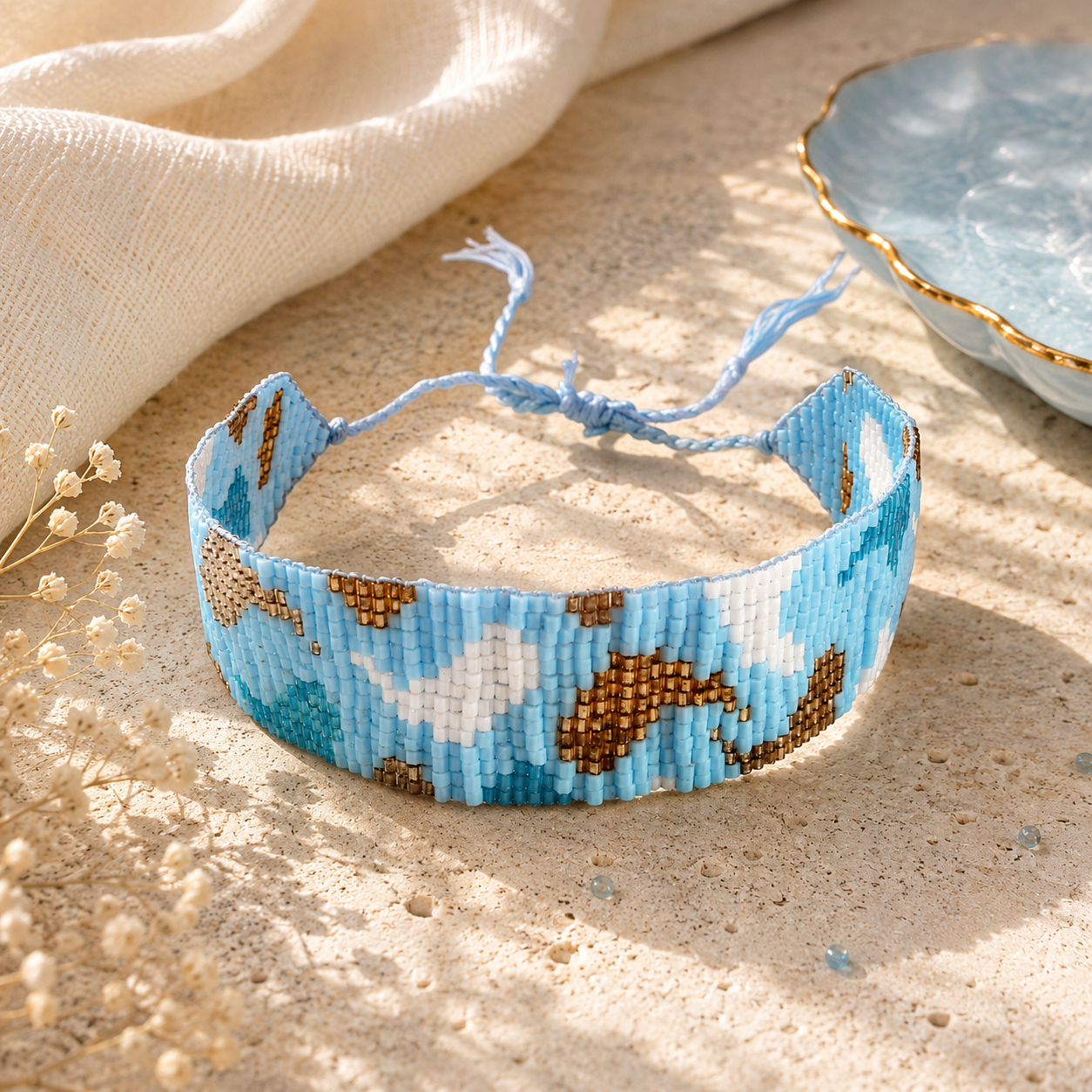 Whale Pattern Adjustable Beaded Bracelet for Women