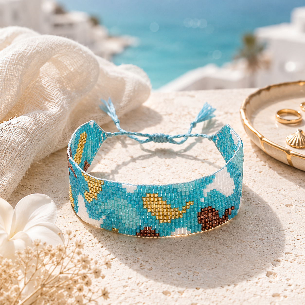 Whale Pattern Adjustable Beaded Bracelet for Women