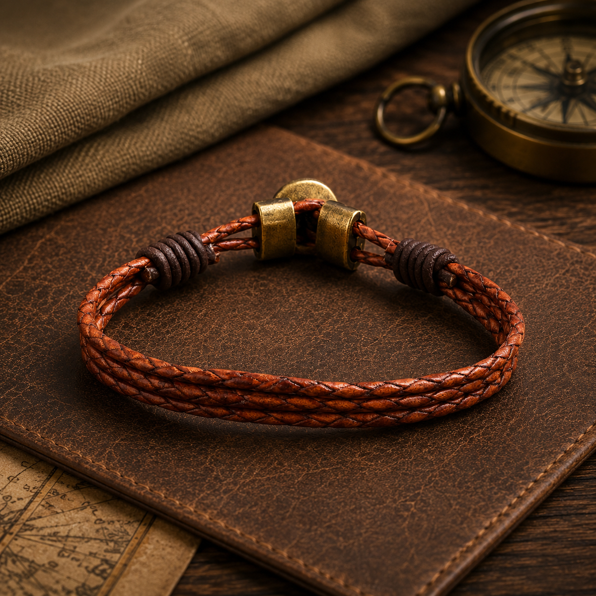 Palma Men’s Braided Leather Bracelet