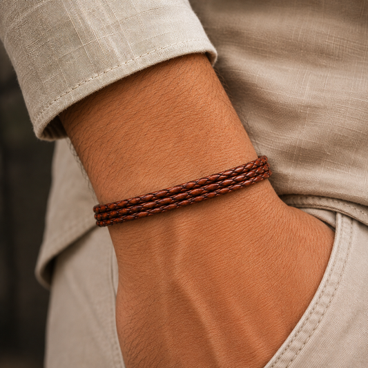 Palma Men’s Braided Leather Bracelet