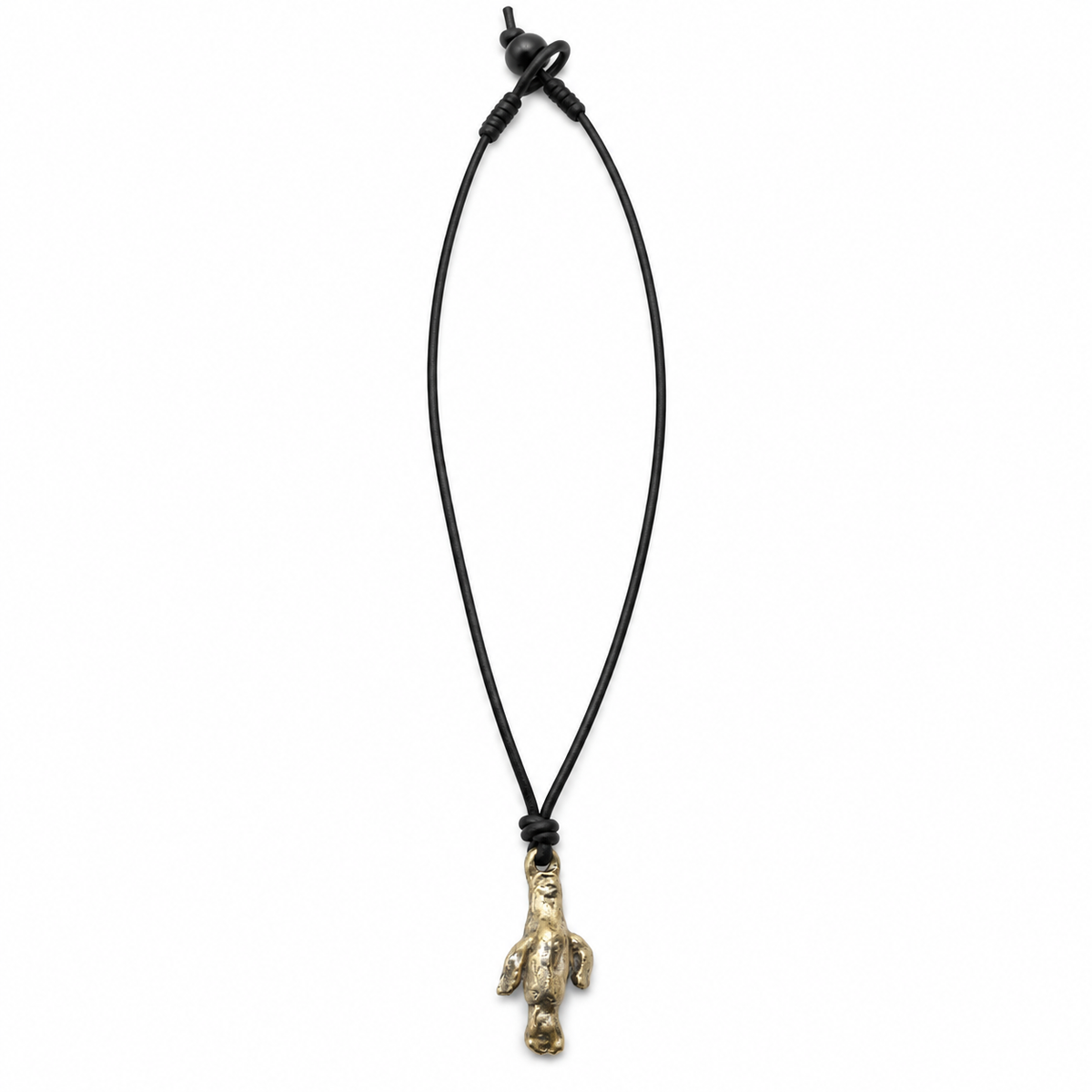 Penguin Pendant Leather Necklace for Men