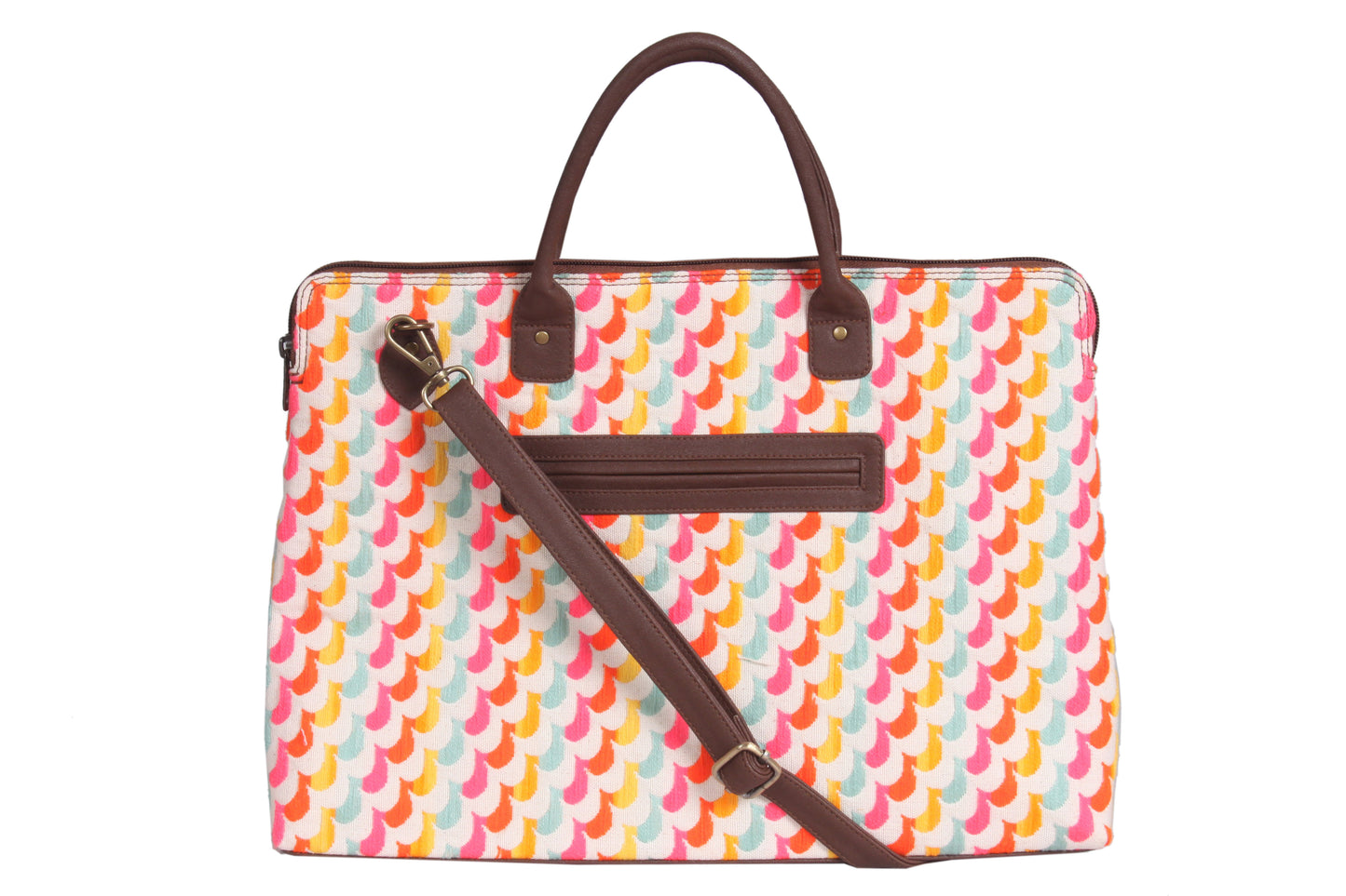 Laptop Bag for Women for 15.6 inch Laptop (Pink & Orange Wave)